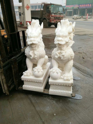 曲陽仿古石雕 漢白玉石雕麒麟